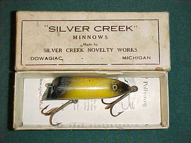 Rare Moonlight Silver Creek 600 Bug-Eat-Us Lure In Blue MI c 1920s