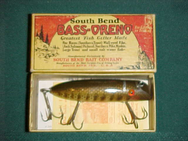 Vintage Bass oreno Scale WOODEN Fishing Lure Antique Bass Bait